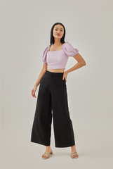 Kennedy Elasticated Puff Sleeves Top in Lavender