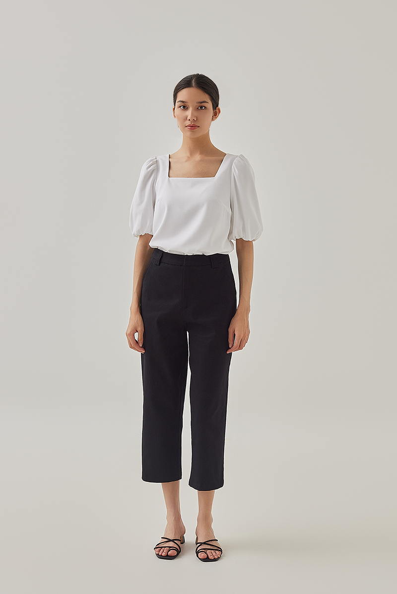 Eden Puff Sleeves Blouse in White
