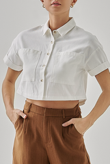 Kerine Utility Crop Top in White