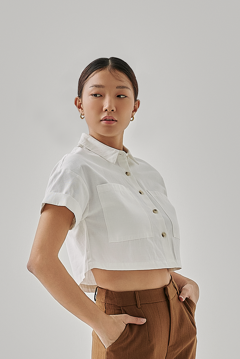 Kerine Utility Crop Top in White