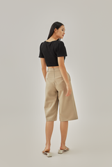 Melanie Textured Crop Top in Black