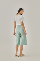 Melanie Textured Crop Top in White 