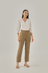 Isabelle Buttoned Blouse in Powder