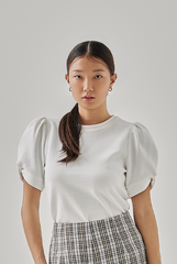 Alana Puff Sleeve Top in White