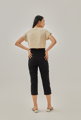 Rowan Knotted Crop Top in Khaki