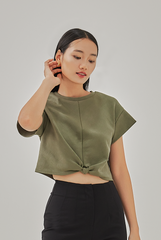 Rowan Knotted Crop Top in Tea