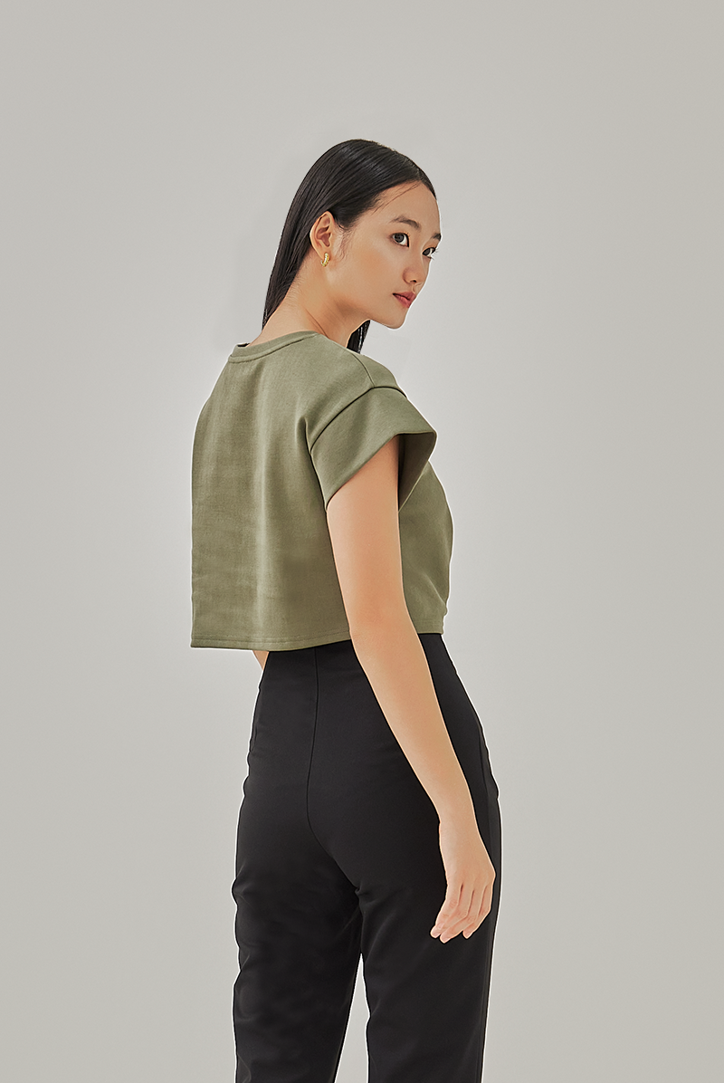 Rowan Knotted Crop Top in Tea