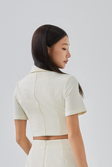 Komi Waffle-Textured Top in Cream