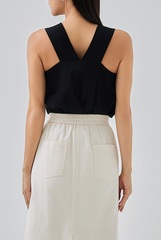 Hanni V-Back Top in Black