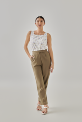 Vinnie Floral Square Neck Blouse in White