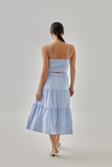 Hillary Padded Striped Camisole in Chambray Blue