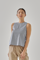 Eleanor Striped Sleeveless Straight Cut Top