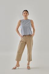 Eleanor Striped Sleeveless Straight Cut Top