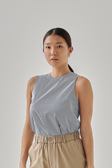 Eleanor Striped Sleeveless Straight Cut Top