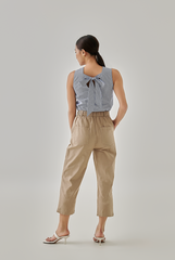 Eleanor Striped Sleeveless Straight Cut Top