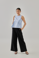 Eleanor Striped Sleeveless Straight Cut Top