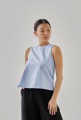 Eleanor Striped Sleeveless Straight Cut Top