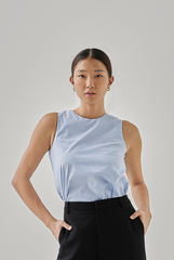 Eleanor Striped Sleeveless Straight Cut Top