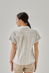 Ruth Striped Button Down Pocket Shirt
