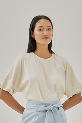 Noelle Soft Cotton Tee in Bone