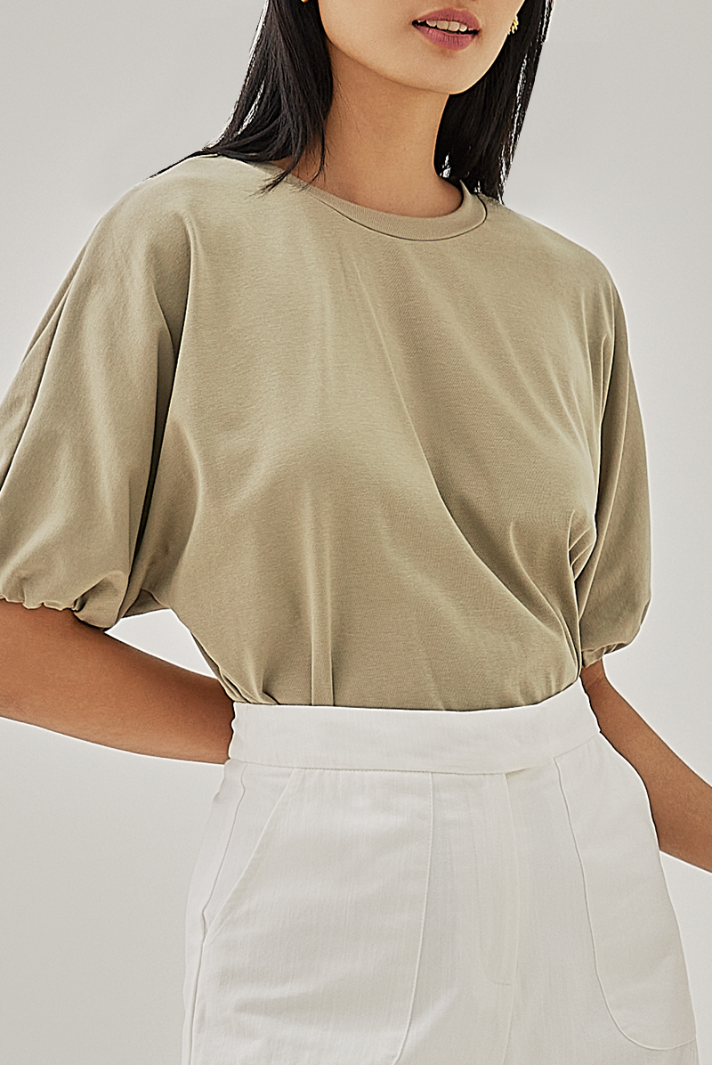 Noelle Soft Cotton Tee in Tea