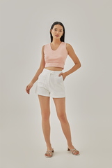 Marya Ribbon Tie Top in Flamingo