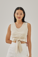 Marya Ribbon Tie Top in Powder