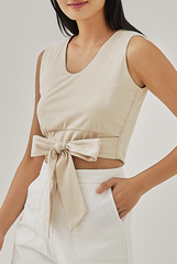 Marya Ribbon Tie Top in Powder
