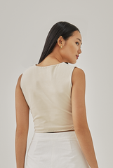 Marya Ribbon Tie Top in Powder