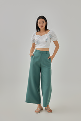 Daine Floral Embroidery Top in White 