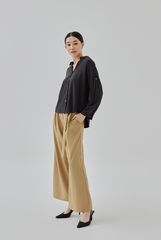 Joe Roll Up Tabs Button-Up Shirt in Black
