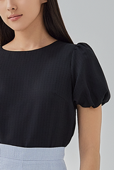 Eliza Puff Sleeves Textured Top