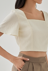 Stacey Flare Sleeves Top in Cream
