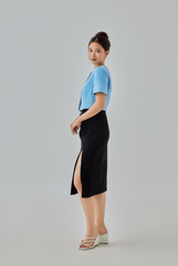 [B1F1] Sidney Tweed Button-Up Crop Top