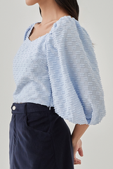 Sophie Textured Puff Sleeve Top