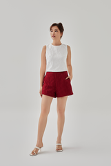 Queenie Sleeveless Embroidered Top in White