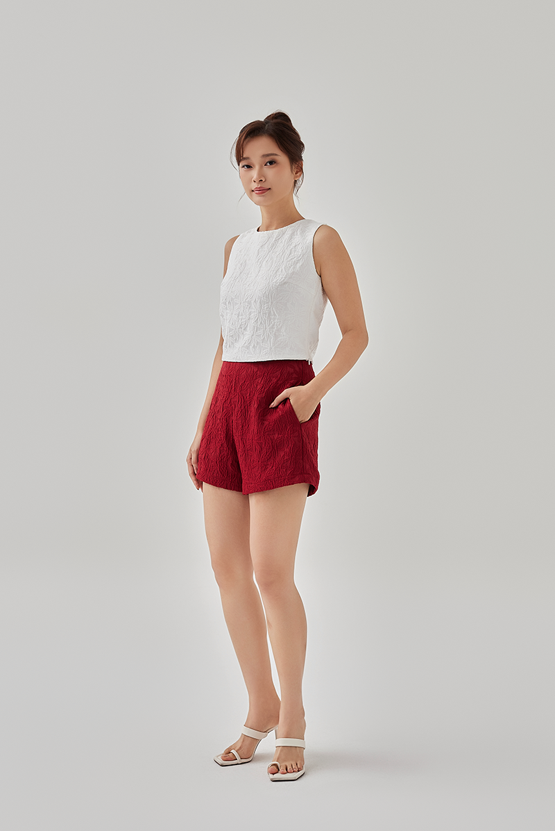 Queenie Sleeveless Embroidered Top in White