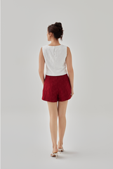Queenie Sleeveless Embroidered Top in White