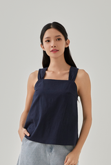 Carly Thick Strap Top in Dark Blue