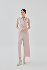 Camilla Cropped Blazer Vest Top in Blush 