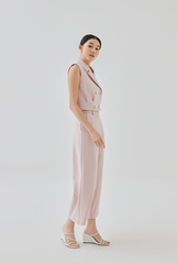 Camilla Cropped Blazer Vest Top in Blush