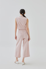 Camilla Cropped Blazer Vest Top in Blush