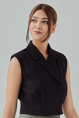 [B1F1] Camilla Cropped Blazer Vest Top