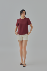 Miley Basic Blouse in Burgundy