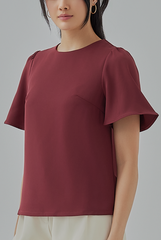 Miley Basic Blouse in Burgundy