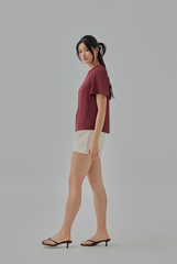 Miley Basic Blouse in Burgundy