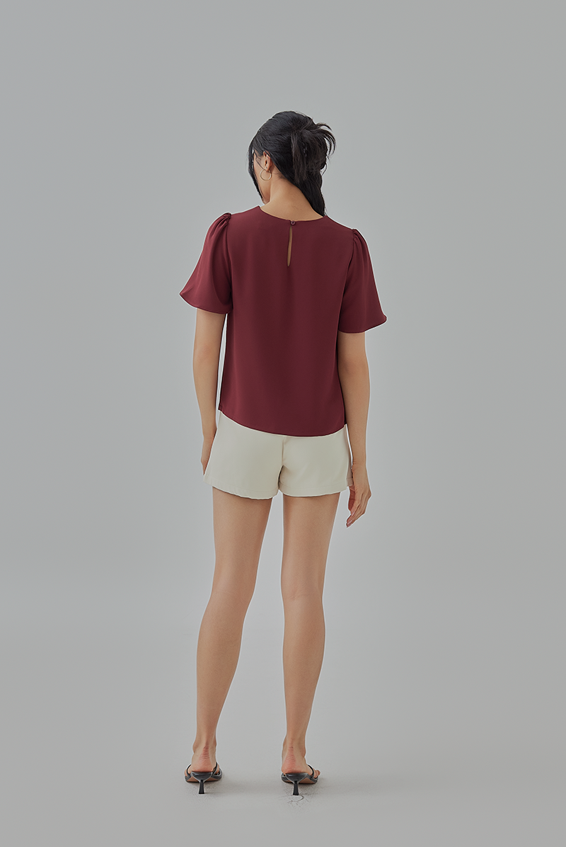 Miley Basic Blouse in Burgundy