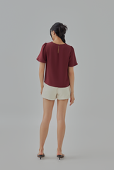 Miley Basic Blouse in Burgundy