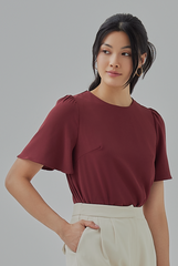 Miley Basic Blouse in Burgundy