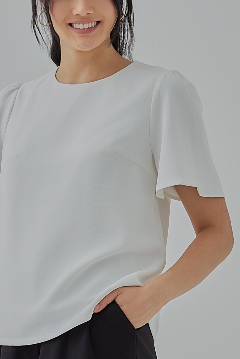 Miley Basic Blouse in White 